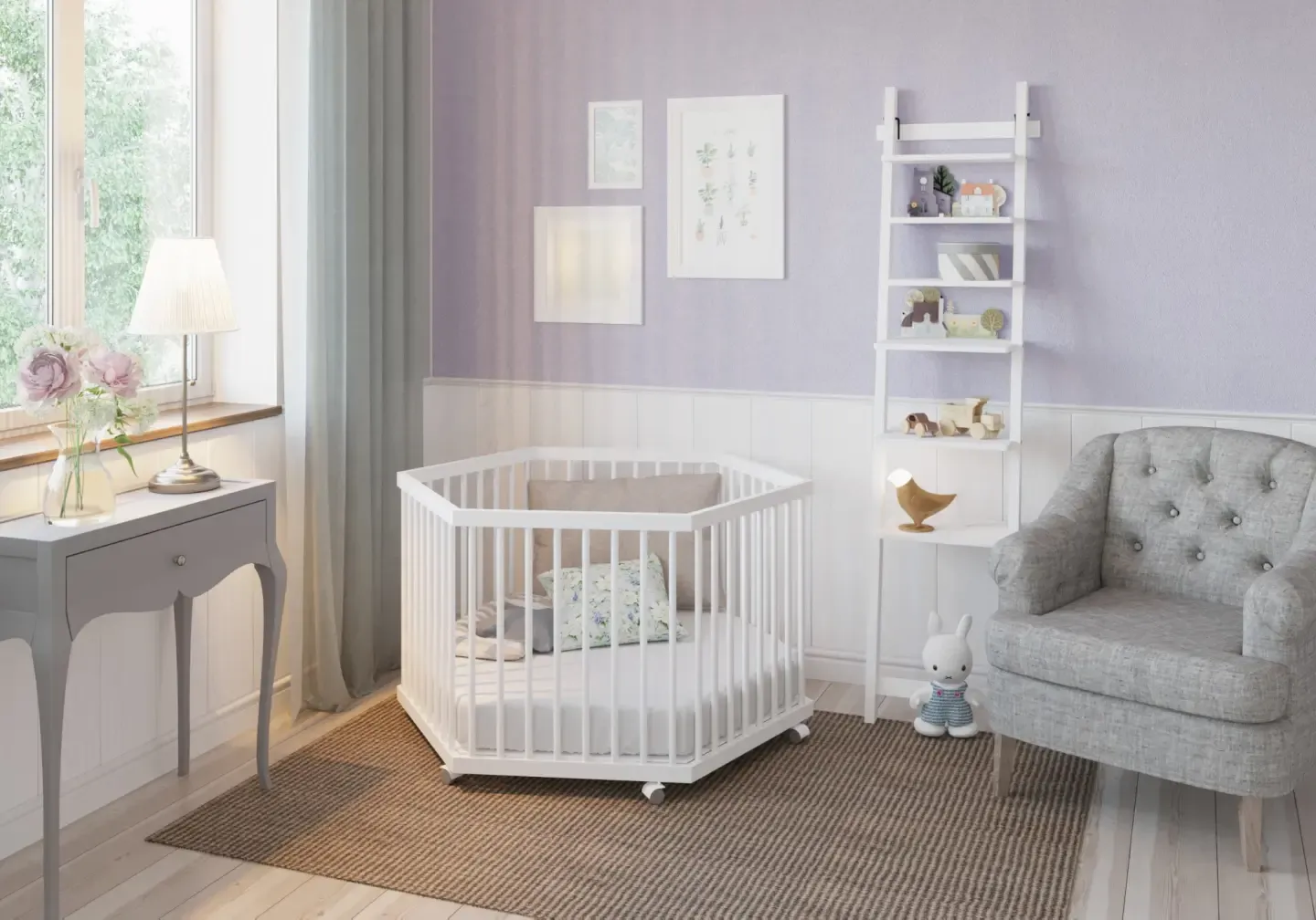 baby bed drewniane łóżeczko niemowlęce bezpieczne łóżko dla dziecka pokój dziecięcy